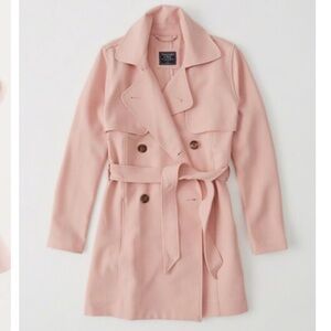 Blush Pink Abercrombie Drapey Trench Coat